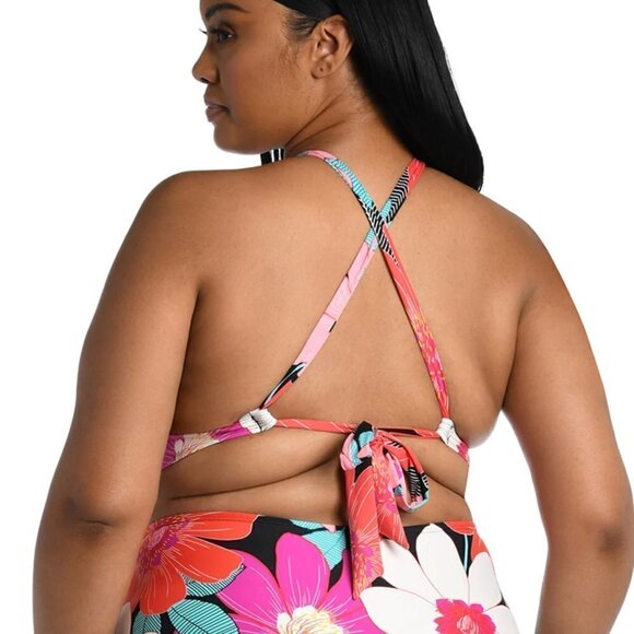 NWT La Blanca Women's Plus Size In Full Bloom Floral High Neck Swim Tankini Top - Picture 2 of 5